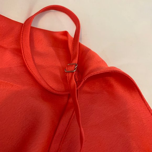 Lulu's Coral Spaghetti Strap Dress with Side Ruching Size S - Picture 3 of 13